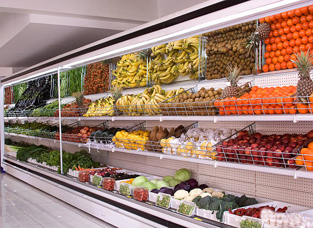 istock Grocery produce section with colorful refrigerated fruit 176797998