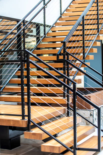 istock modern railing ans stair at new finished building 1768001334