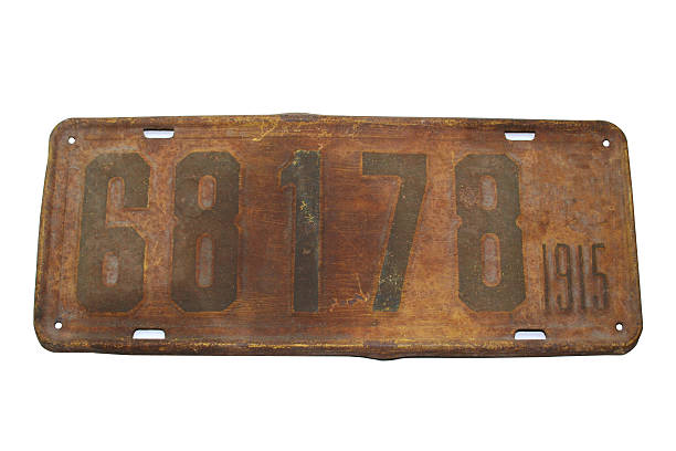 License Plate 1915 stock photo