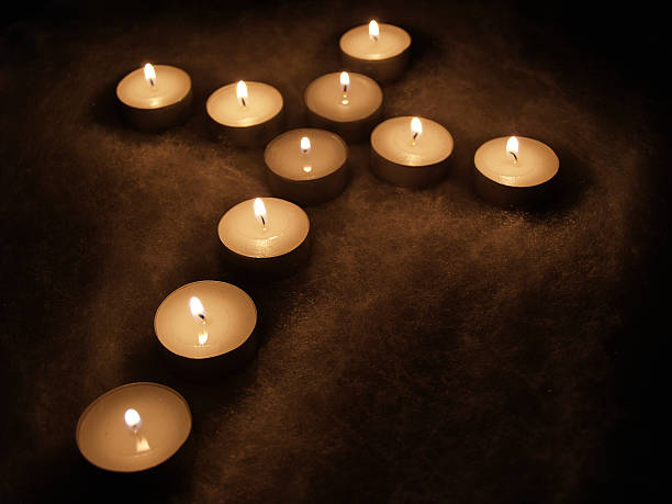 Candle Cross stock photo