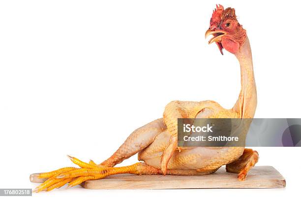 Raw Chicken On Cutting Board Stock Photo - Download Image Now - Naked, Chicken - Bird, Chicken Meat