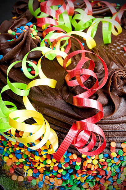 istock Birthday Cake, Ribbons, Confetti, Celebration 176802955