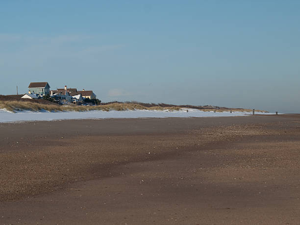 istock Houses on beach in snow 176803267