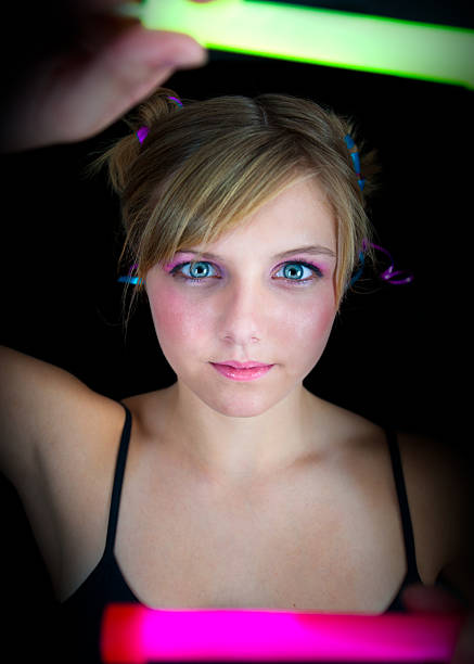 Beautiful insightful look blue woman's eyes