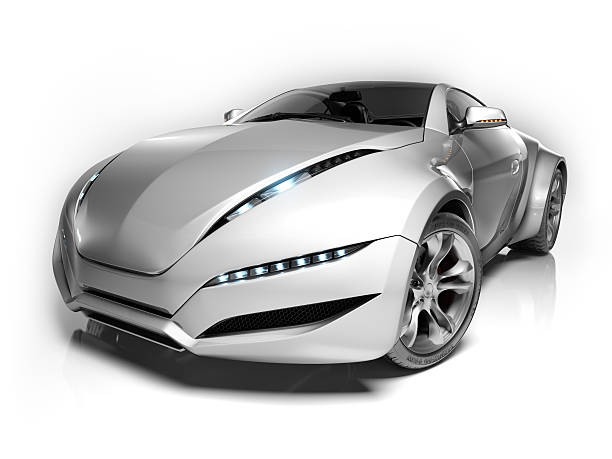 istock Silver sports car isolated on white 176803610