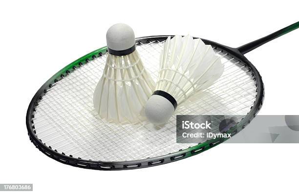 Badminton Racquet With Shuttlecocks Over White Stock Photo - Download Image Now - Badminton - Sport, White Background, Racket