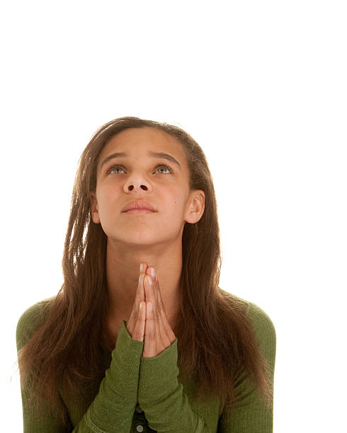 istock Mixed Race Girl Hopes or Prays 176803989