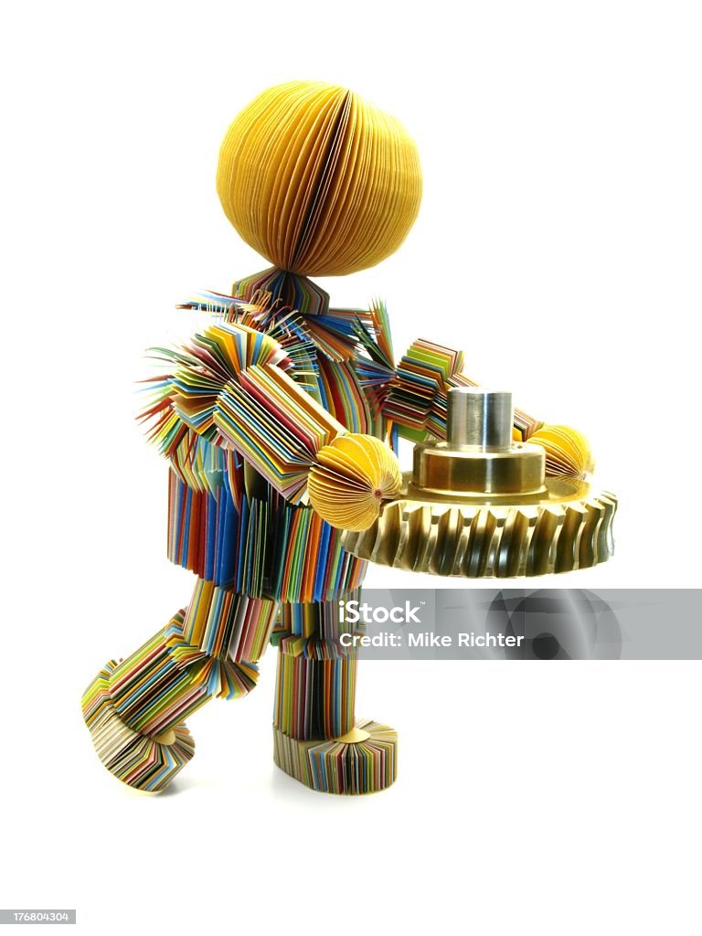 Richi`s birthday mascot with a gear Abstract Stock Photo