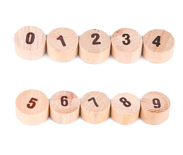 istock Numbers print on cylinder wood 176805304