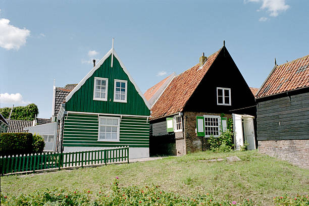 The distinctive architecture of Marken Island in the Zuider Zee or Ijsselmeer in Netherlands.