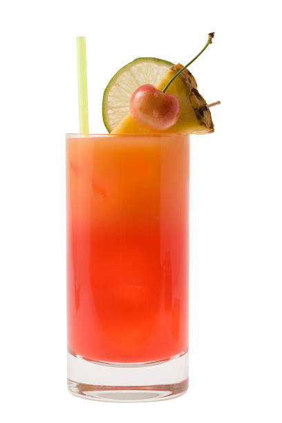 Mai Tai cocktail on white background stock photo