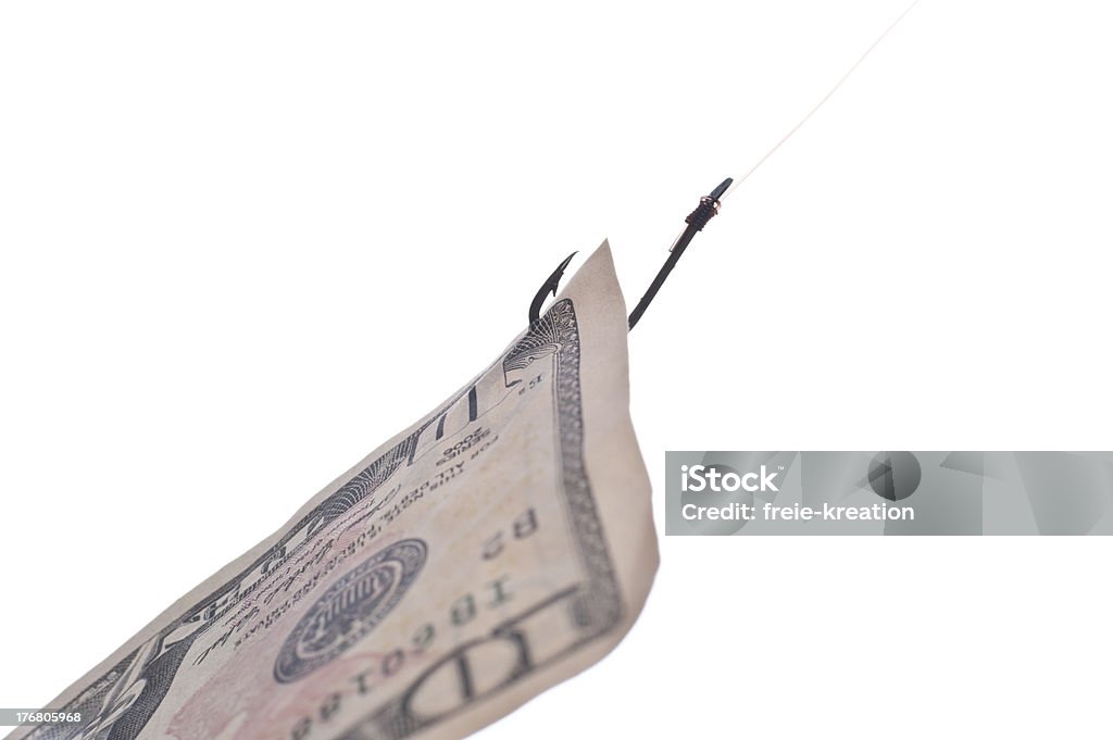 Fishing Money Fishing for Money  - isolated on white - Adobe RGB American Ten Dollar Bill Stock Photo