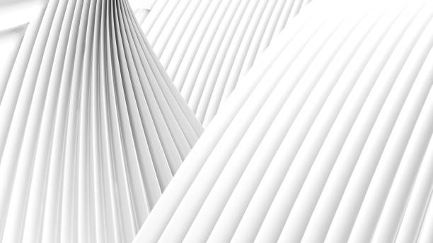 istock White curved lines, an animated abstract background with white curved waves, 3D rendering 1768066797