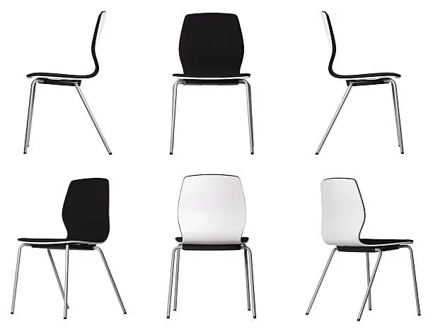 Set of different views of a chair