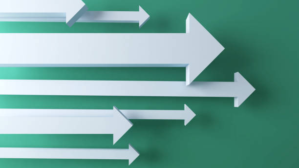istock White forward arrow on green background, working together with forward purpose, goal forward, goal determination 3d rendering 1768075243