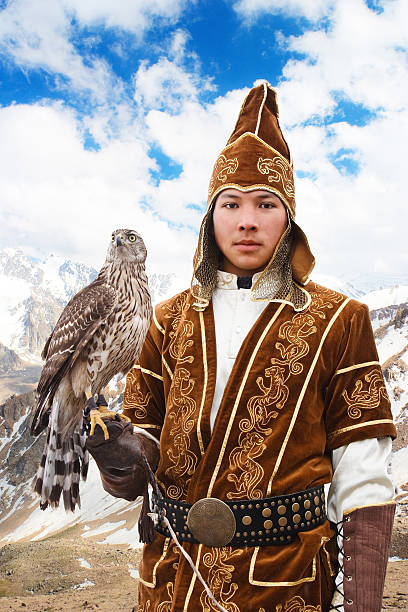 jovem falcon hunter - falconry glove - fotografias e filmes do acervo