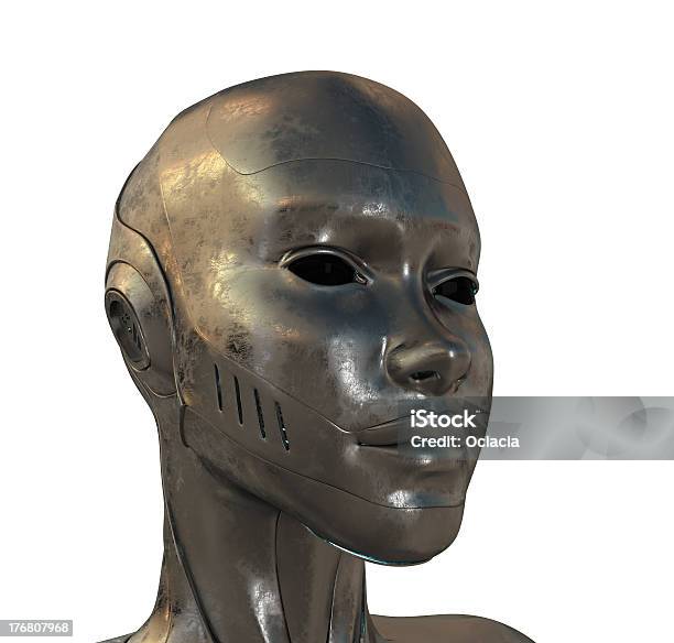 Metal Profile Of Cyber Woman Stock Photo - Download Image Now - Artificial, Beauty, Black Color