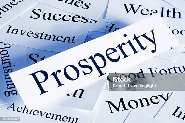 Prosperity Concept Using Words On White Pieces Of Paper Stock Photo - Download Image Now