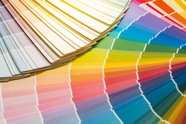 istock Color swatch samples catalog or rainbow colour palette guide for selection coloring on architecture and interior design work. 1768081864