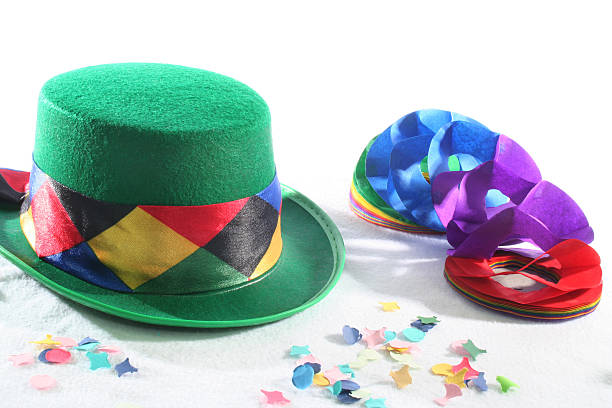 istock green Hat with garlands and confetti 176808190