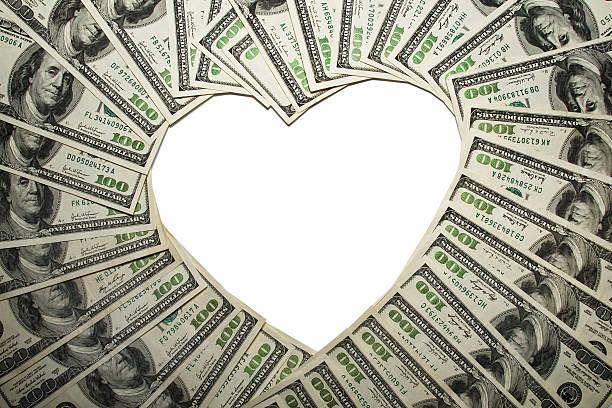 istock Frame made of dollars in the form from heart. 176808560