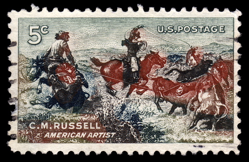 native Canadian camp on an old postage stamp