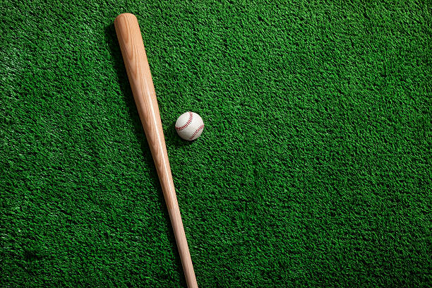 istock Baseball and bat on green grass 176810463