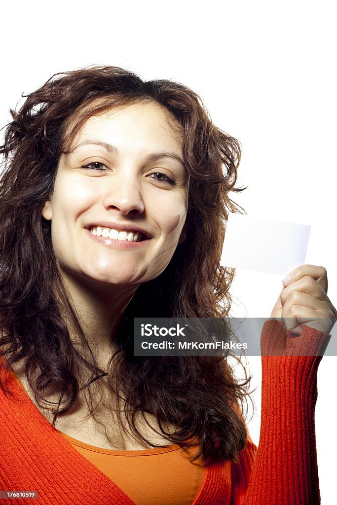 Ragazza con biglietto vuoto - Foto stock royalty-free di 20-24 anni