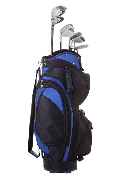 golf bag and clubs isolated on white - 哥爾夫球袋 個照片及圖片檔