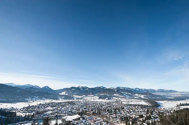 Birdy Eye View - Oberstdorf is famous for ski jumping (Germany) - picture taken from ski jump - Adobe RGB