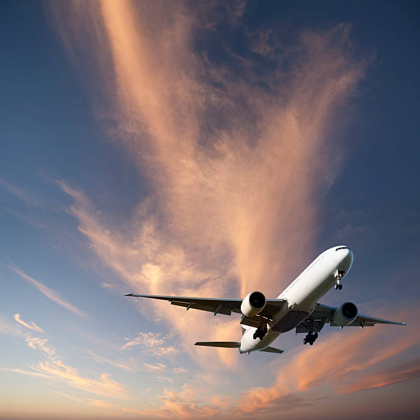 istock Jet Aeroplane Landing from Bright Twilight Sky Square 176812074