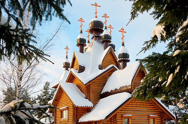 istock Hidden in the woods church 176813209