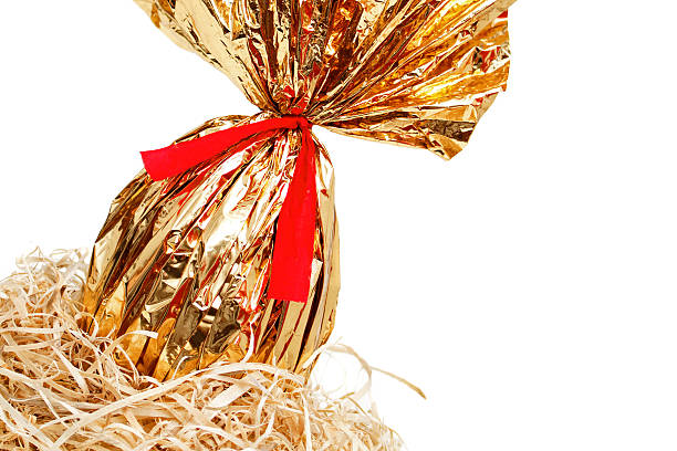 istock Golden easter egg detail in a nest 176814277