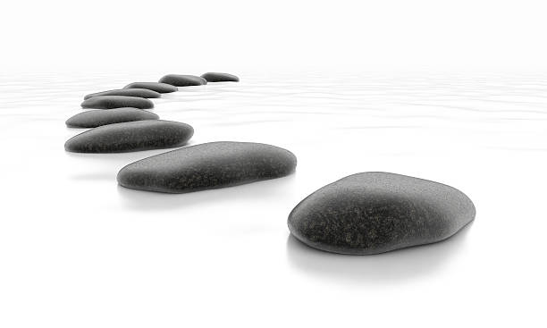 istock Gray stepping stones across shallow water 176815062