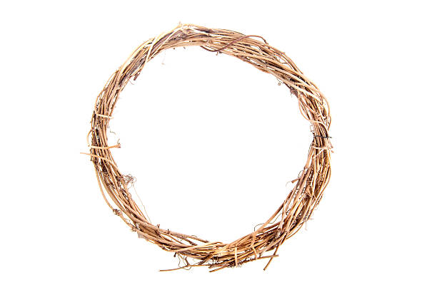 istock Vine Wreath, Narural Tan Color, Isolated on White 176815354