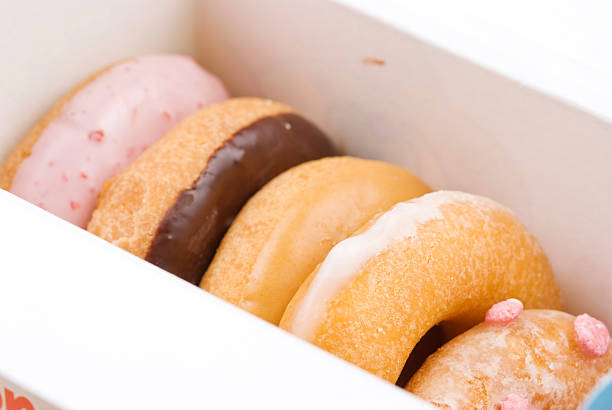 istock Set of delicious donuts in paper box 176815470