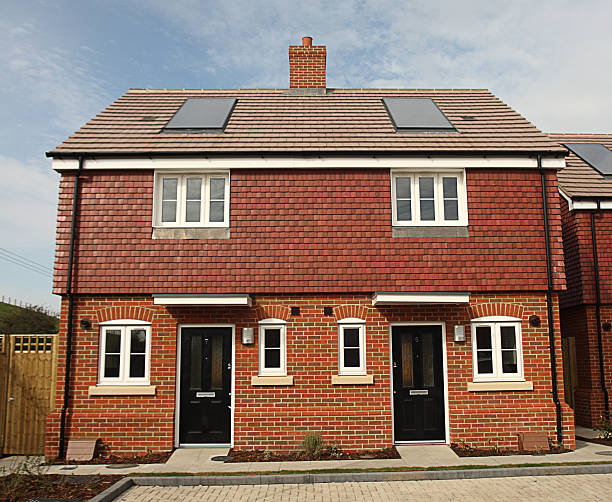 istock Solar heating panels on new build houses 176815551
