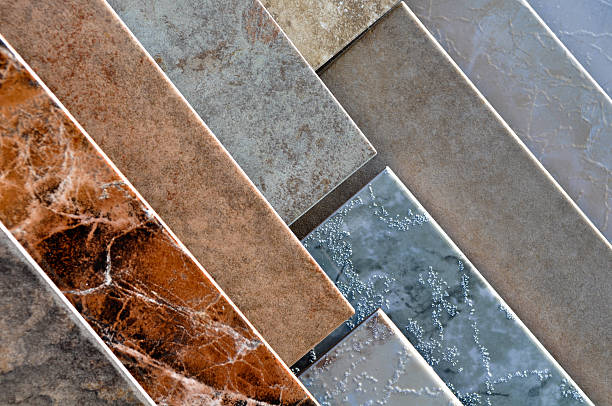 Tile flooring samples on display Tile Flooring Samples on Display at Home Improvement Store tile stock pictures, royalty-free photos & images