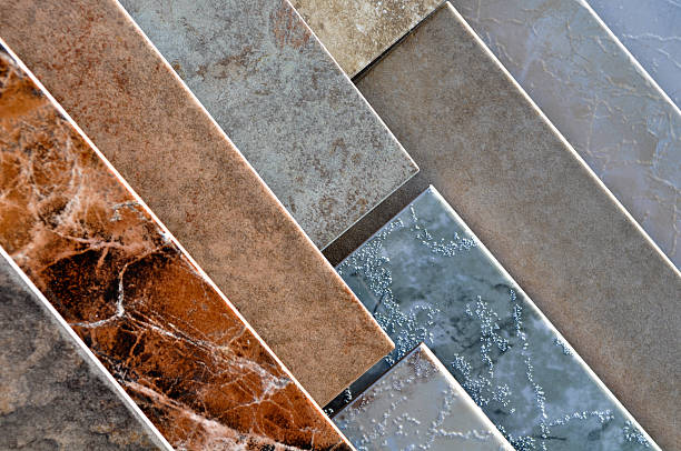 Tile flooring samples on display Tile Flooring Samples on Display at Home Improvement Store ceramic stock pictures, royalty-free photos & images