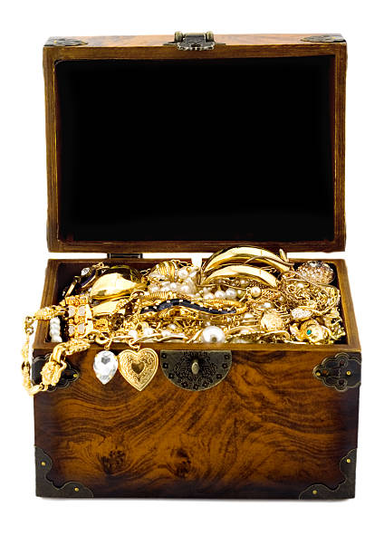 istock Treasure chest isolated on white background 176816676