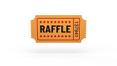 Raffle ticket with raffle word on it and ticket number