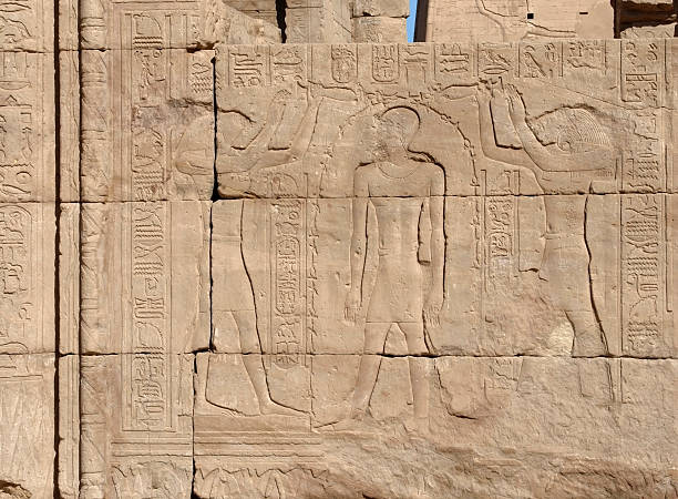 istock relief at the Temple of Edfu in Egypt 176817995