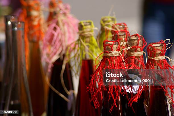 Colorful Bottles Detail Stock Photo - Download Image Now - Apple Juice, Arts Culture and Entertainment, Beige
