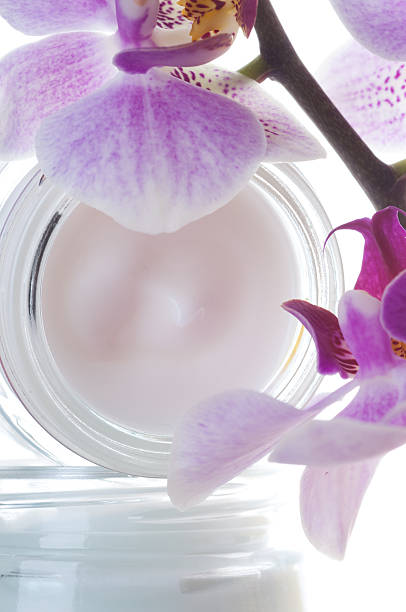 istock Face cream and orchid flower 176818796