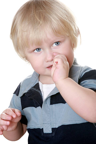 istock Beautiful boy in a striped vest 176818850