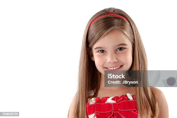 Headshot Adorable Girl Smiling With Long Hair Brown Eyes Stock Photo - Download Image Now