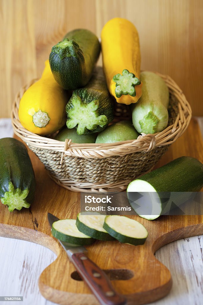 Gelbe und grüne zucchini - Lizenzfrei Bildschärfe Stock-Foto