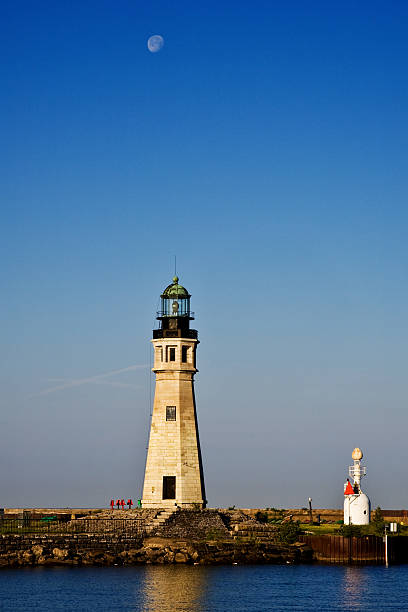 Buffalo Main Lighthouse on Lake Erie stock photo