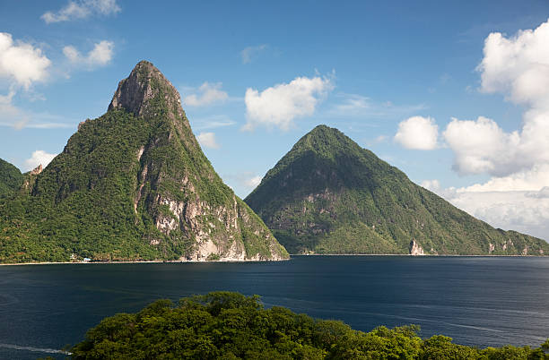 istock Panoramic view of Pitons of St Lucia 176822336