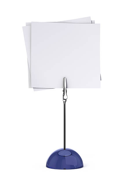 istock A blue card holder holding blank white cards 176823373